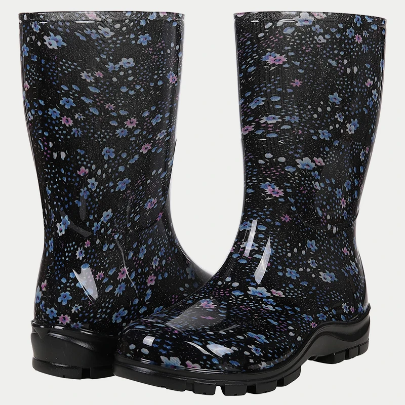 Bebealy Fashion Rain Boots For Women Summer Garden Rain Shoes Classic Soft Work Anti-Slip Waterproof Boots Home Women Boots