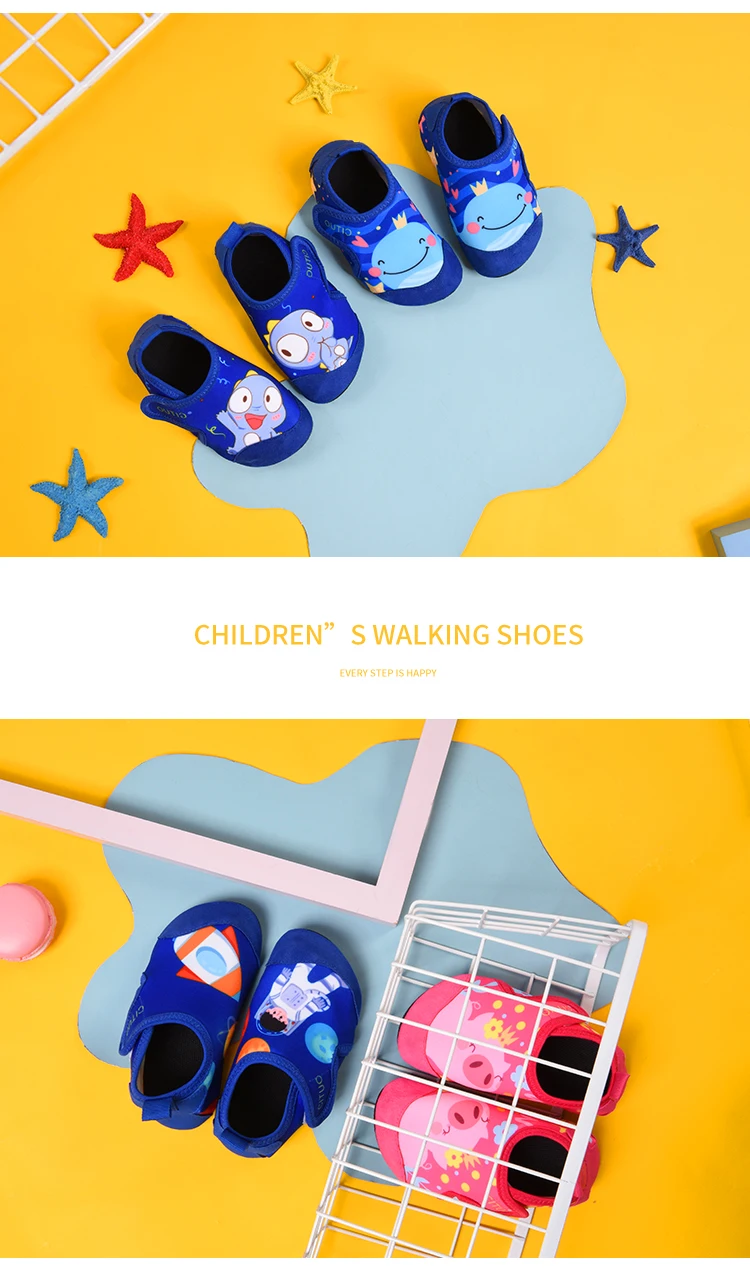 Summer Children Unicorn Dinosaur Swimming Shoes Outdoor Beach Wading Shoes Kids Quick-Dry Water Shoes Barefoot Sports Socks