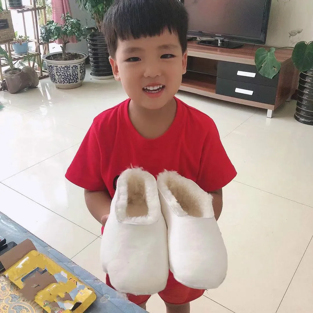 Natural Sheepskin Indoor Slippers Toasty Shoes Barefoot Ergonomic Shearling Real Leather for Men Genuine Leather for Woman