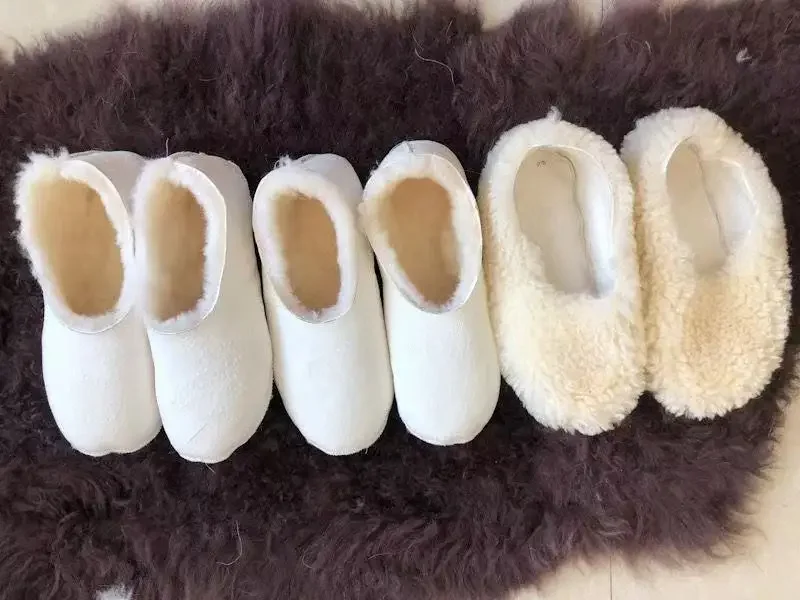 Natural Sheepskin Indoor Slippers Toasty Shoes Barefoot Ergonomic Shearling Real Leather for Men Genuine Leather for Woman