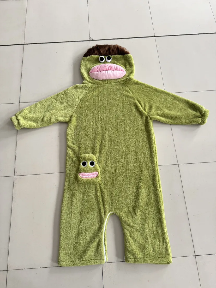 Big Mouthed Monster Jumpsuit Pajamas With Thick Velvet For Warmth Ugly And Cute Can Be Worn As An Outerwear Holiday Gift