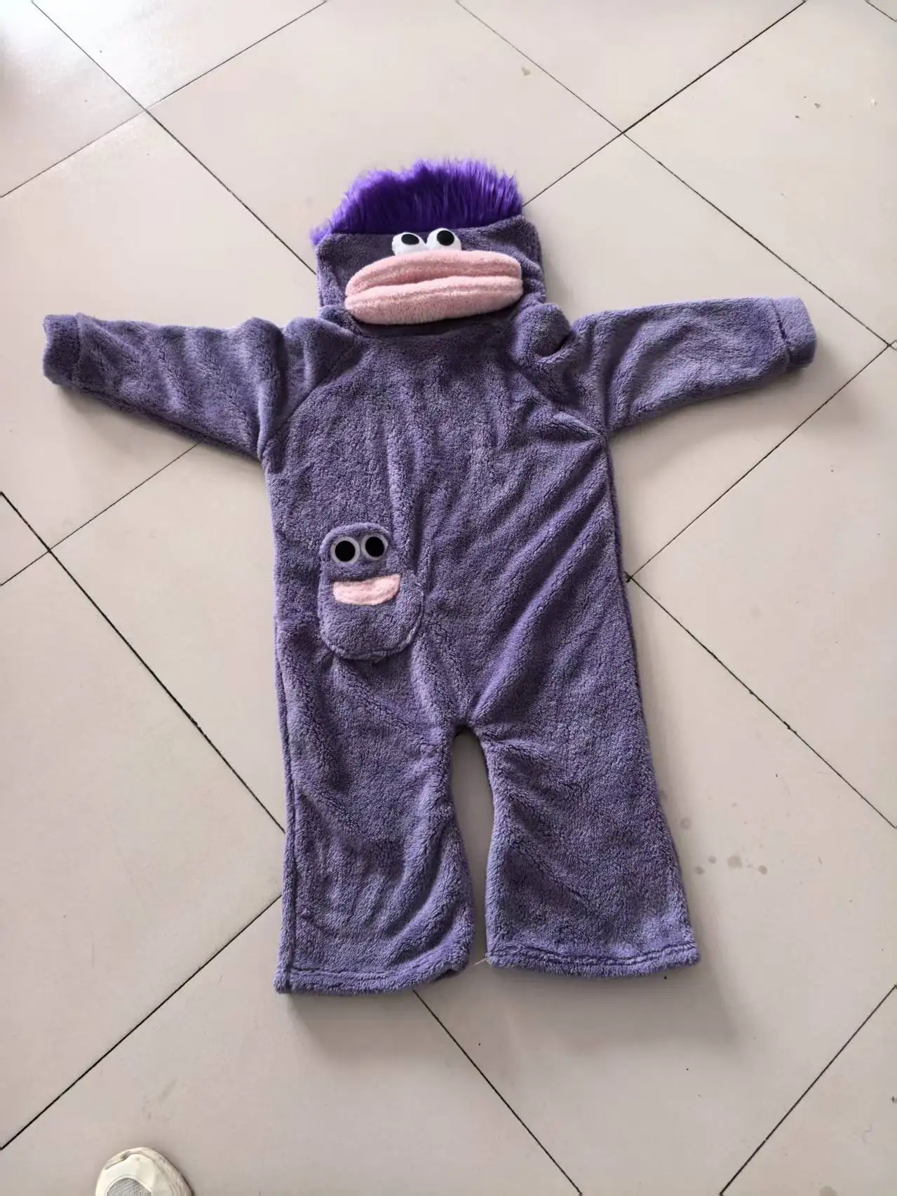 Big Mouthed Monster Jumpsuit Pajamas With Thick Velvet For Warmth Ugly And Cute Can Be Worn As An Outerwear Holiday Gift