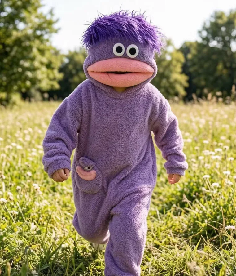 Big Mouthed Monster Jumpsuit Pajamas With Thick Velvet For Warmth Ugly And Cute Can Be Worn As An Outerwear Holiday Gift