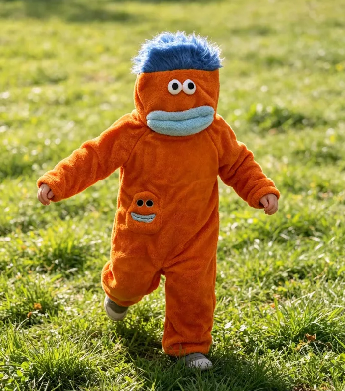 Big Mouthed Monster Jumpsuit Pajamas With Thick Velvet For Warmth Ugly And Cute Can Be Worn As An Outerwear Holiday Gift