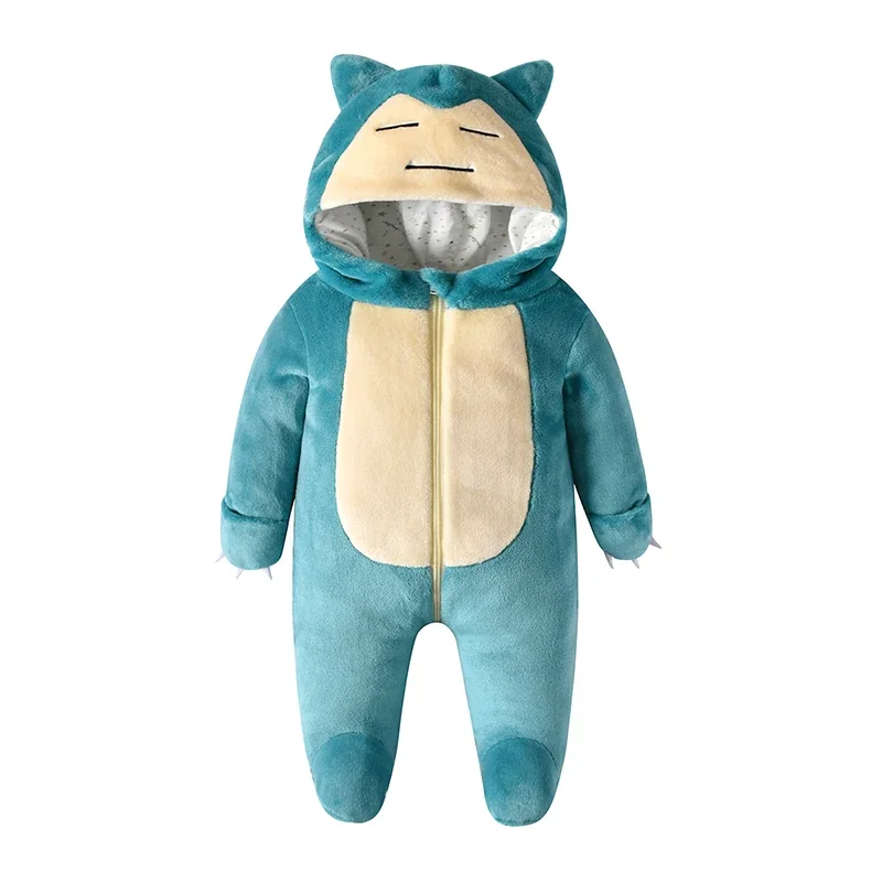 Kigurumis Baby Romper Cartoon Snorlax Onesie  Infant Winter Warm Animal Costume Outfit Cosplay Funny Costume Halloween Pijama