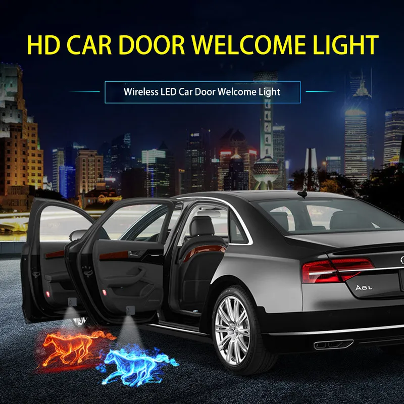 1PC New Car Door Logo Led Welcome Night Light Projection LED Emblem Lamp DC 5V Projector Ghost Shadow Lights Car Accessories Kit