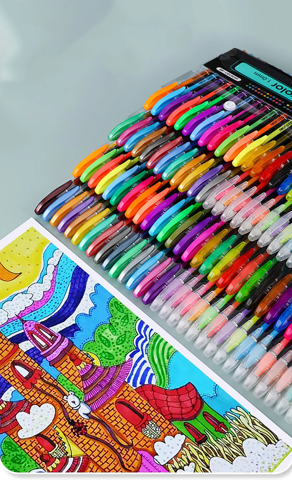 12/24Pcs Metallic Glitter Colors Gel Pens For School Office Adult Coloring Book Journals Drawing Art Markers Promotion Pen