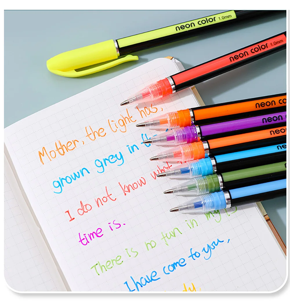 12/24Pcs Metallic Glitter Colors Gel Pens For School Office Adult Coloring Book Journals Drawing Art Markers Promotion Pen