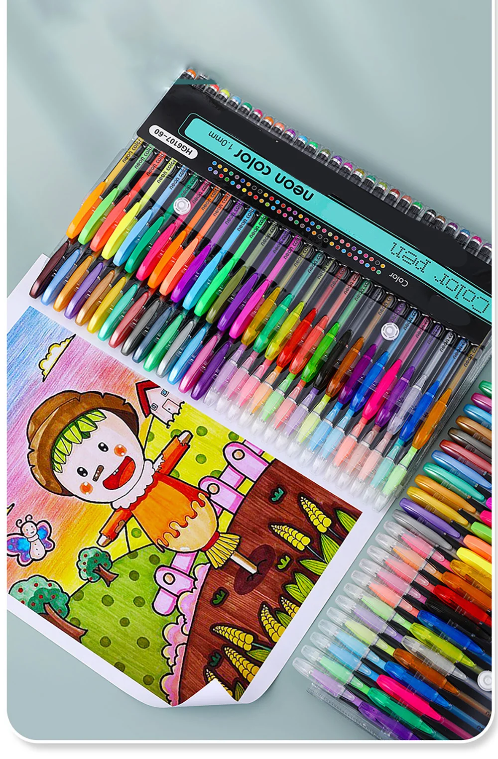12/24Pcs Metallic Glitter Colors Gel Pens For School Office Adult Coloring Book Journals Drawing Art Markers Promotion Pen