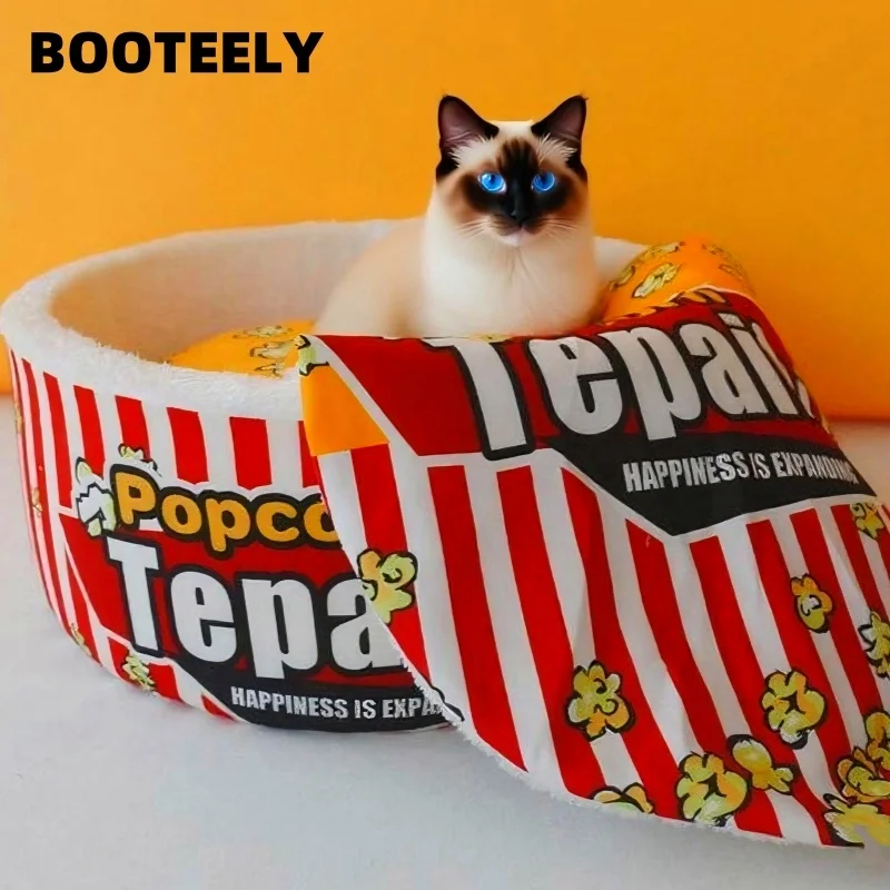 New Cat Nest Closed Sense of Security Winter Warm Popcorn Sleep Nest Winter Cat Sleeping Pet Supplies