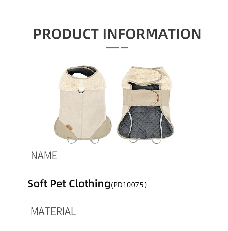 Winter Dog Clothes Warm Sherpa Suede Dog Coat for Small Medium Dog Classical Windproof Fleece Dog Jacket Puppy Chore Coat Outfit