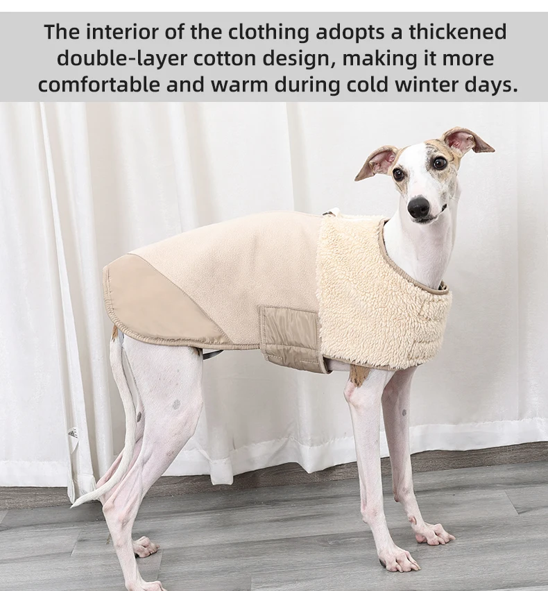 Winter Dog Clothes Warm Sherpa Suede Dog Coat for Small Medium Dog Classical Windproof Fleece Dog Jacket Puppy Chore Coat Outfit