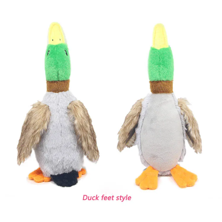 Cute Plush Duck Sound Toy Stuffed Squeaky Animal Squeak Dog Toy Cleaning Tooth Dog Chew Rope Toys