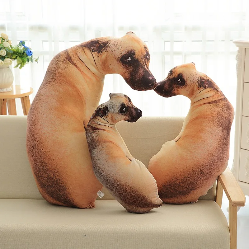 45CM 3D Simulation Dog Pillow Sleeping Doll Creative Plush Toys Dog Hound Shar Pei Cushion Soothing Toy For Girl Gifts