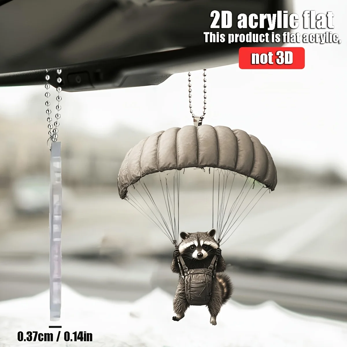 2D Plane Parachute Kangaroo Pendant Used for Car Hanging Decoration Fun Decoration Home Decoration Backpack Accessories Keychain
