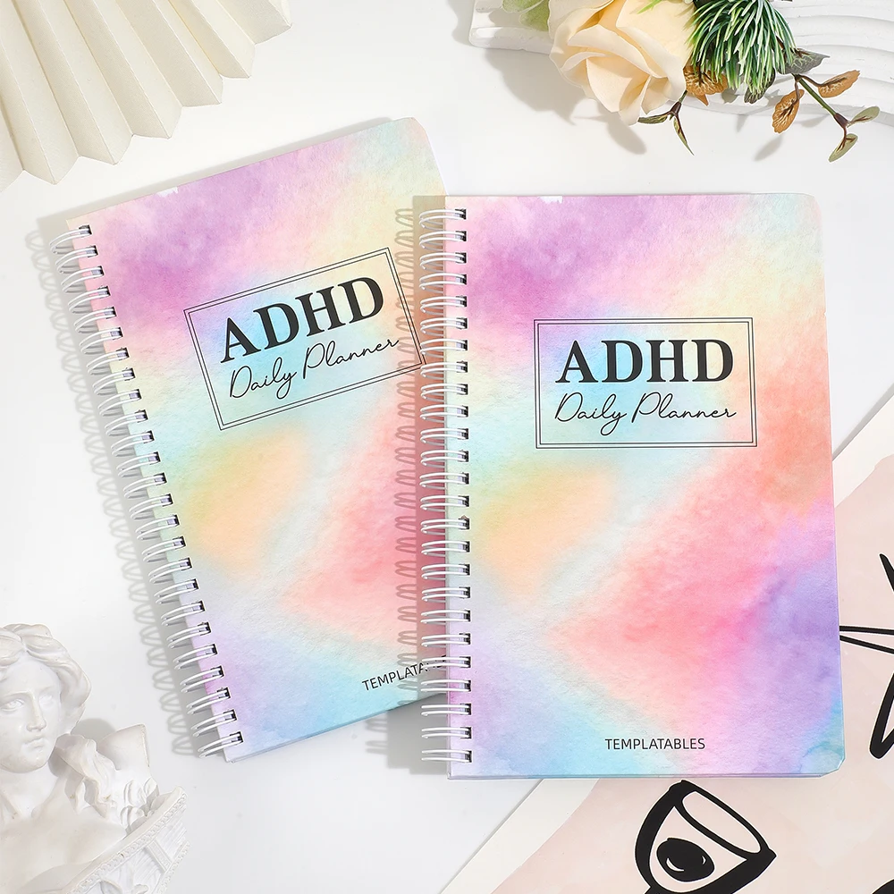 64 Sheets ADHD Daily Focus Planner A5 Notebook with Task Schedule Organizer Stickers for Neurodivergent Students Adults