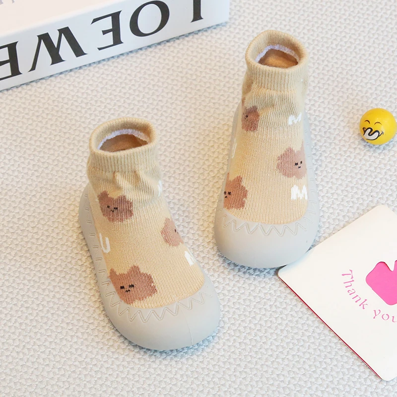 Newborn Baby Boy Shoes Embroidery Pattern Nonslip Floor Socks Kids Girls Soft Rubber Sole Crib Toddler Booties Child Sneakers