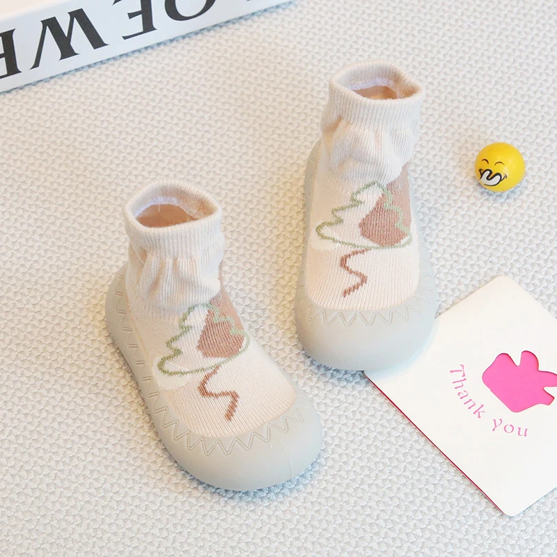 Newborn Baby Boy Shoes Embroidery Pattern Nonslip Floor Socks Kids Girls Soft Rubber Sole Crib Toddler Booties Child Sneakers
