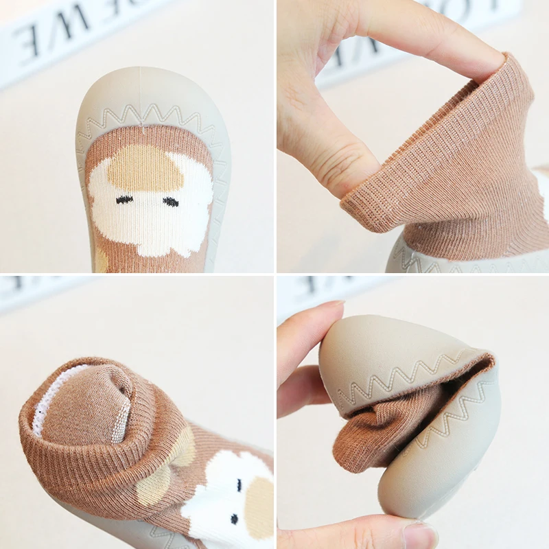 Newborn Baby Boy Shoes Embroidery Pattern Nonslip Floor Socks Kids Girls Soft Rubber Sole Crib Toddler Booties Child Sneakers