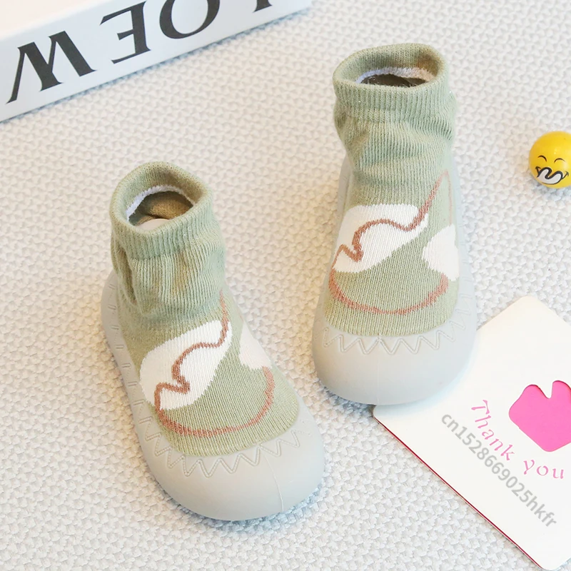 Newborn Baby Boy Shoes Embroidery Pattern Nonslip Floor Socks Kids Girls Soft Rubber Sole Crib Toddler Booties Child Sneakers