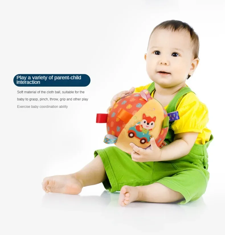 Baby Rattles Toys Soft Plush Hand Rattles Hand Grip Ball Animal Pattern Rattles Shaker for 3 6 9 12 Months Plush Vocal Toy