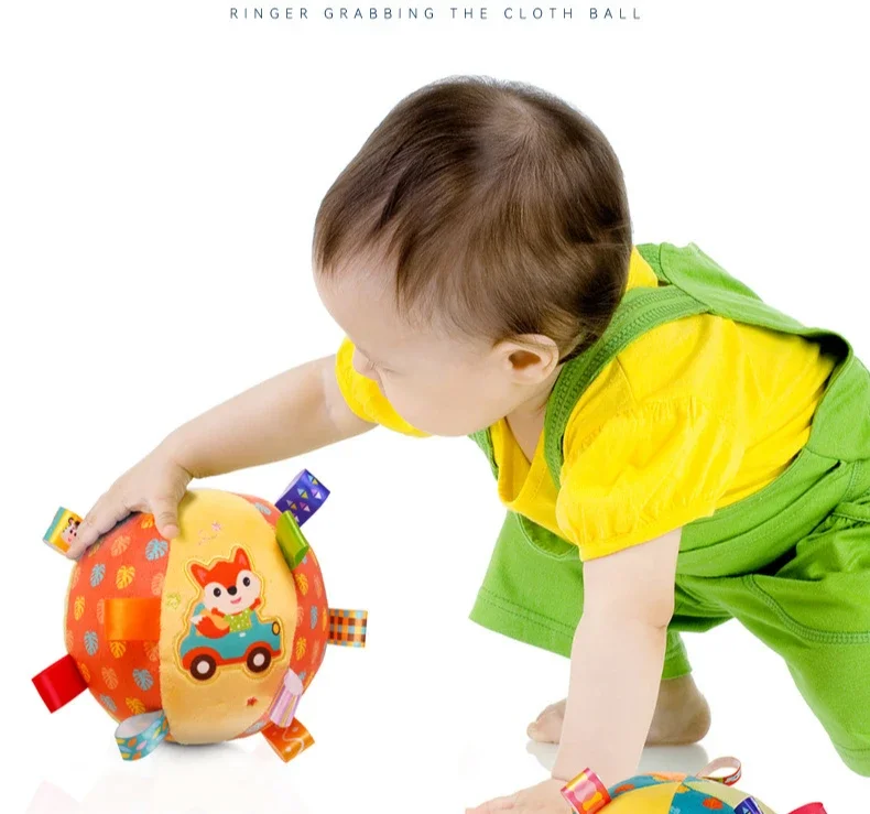 Baby Rattles Toys Soft Plush Hand Rattles Hand Grip Ball Animal Pattern Rattles Shaker for 3 6 9 12 Months Plush Vocal Toy