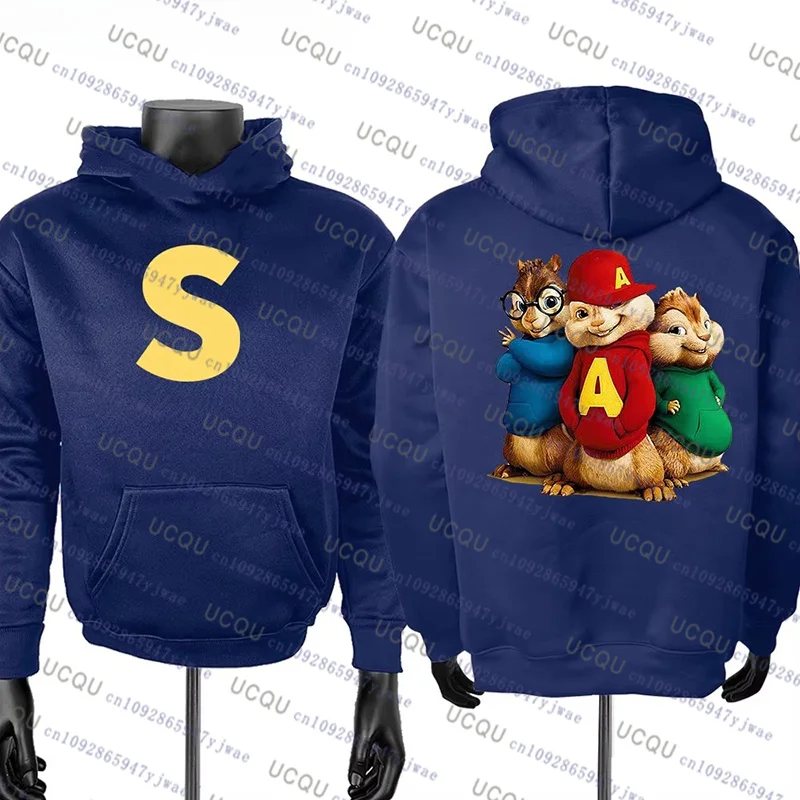Alvin and The Chipmunks 2026 Fashion Unisex Casual Sportswear Men's Hoody Alvin Chipmunk Cosplay Costume Kid Adult Pullover Top