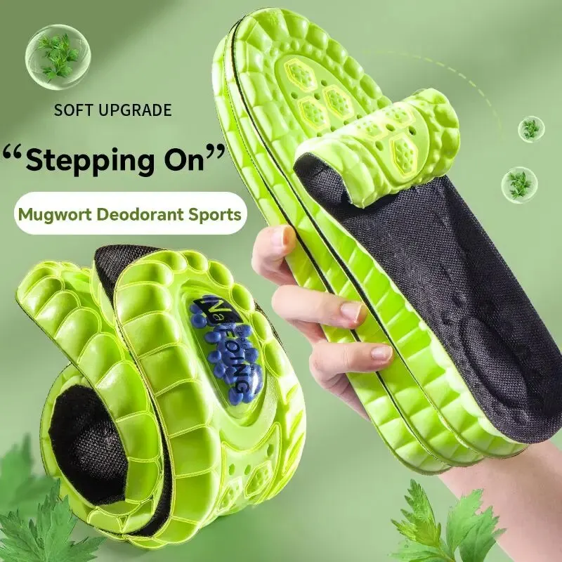 1Pair 4D Cloud Sport Insoles for Shoes PU Air Cushion Sole Soft Shock Absorption Deodorant Breathable Running Orthopedic Insoles