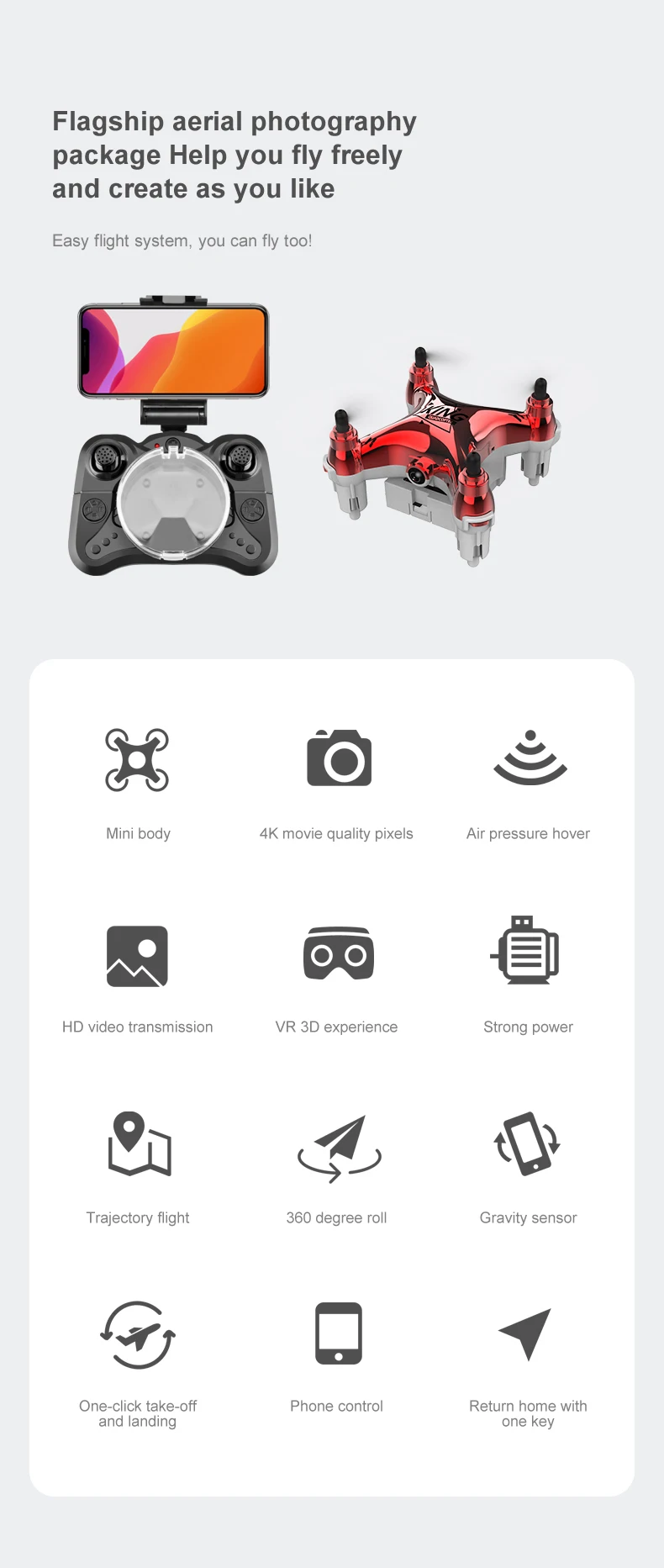 Newest Mini Drone K01 4K Movie Quality Photography Remote Control Aircraft Children's Toy Birthday Gift