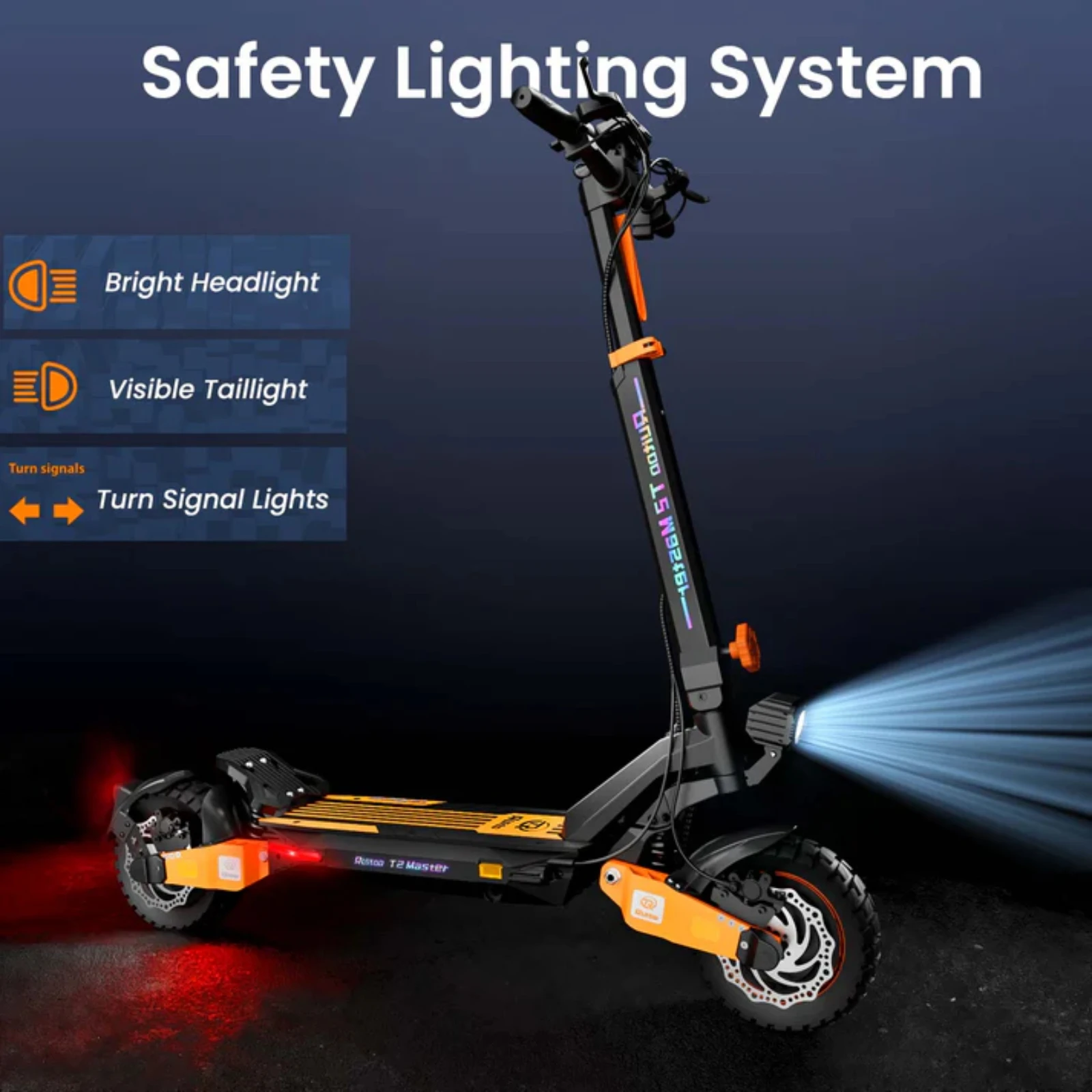 Electric Scooter 2400W Dual Motor, 52V 20.8Ah Battery, 40 Miles Range, 10" Off-Road Tires, Oil Disc Brake