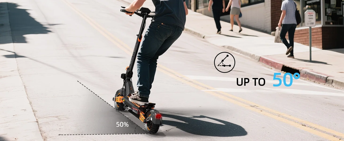 Electric Scooter 2400W Dual Motor, 52V 20.8Ah Battery, 40 Miles Range, 10" Off-Road Tires, Oil Disc Brake
