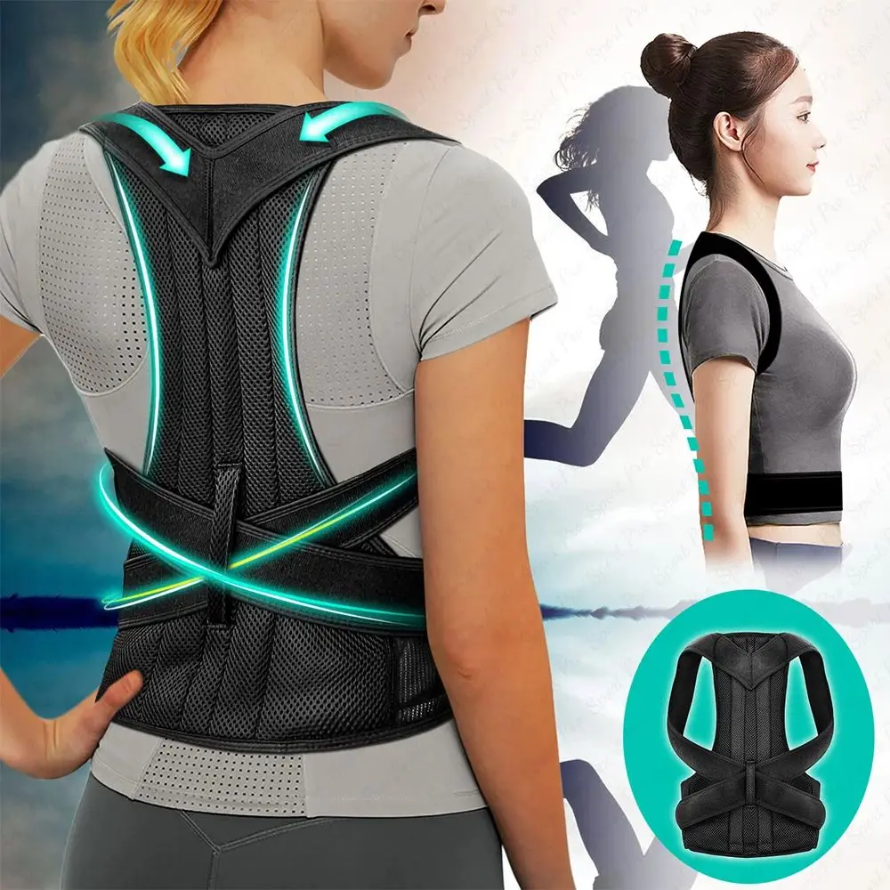 Lumbar Column Posture Corrector Vest Adjustable Reinforced Belt Back Support Strap Shoulder Spine Brace Neck Stretcher Trainer
