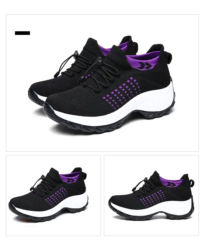 Outdoor Women Walking Sneakers Fashion Jogging Sock Shoes Youth Girls Trainers Breathable Ladies Platform Non-Slip Light Loafers