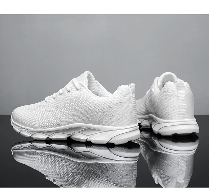 New Men's Shoes Breathable Casual Sneakers Summer White Black Running Shoes Lightweight Soft Sport Shoe Women Male