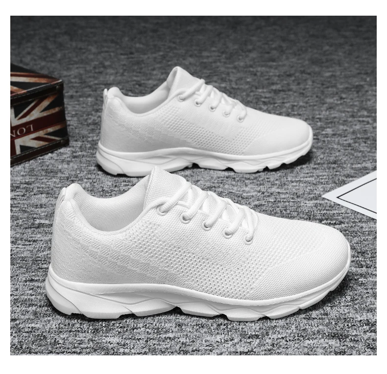 New Men's Shoes Breathable Casual Sneakers Summer White Black Running Shoes Lightweight Soft Sport Shoe Women Male