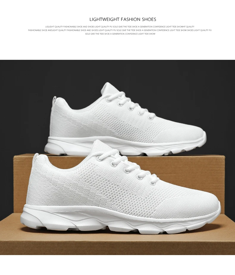New Men's Shoes Breathable Casual Sneakers Summer White Black Running Shoes Lightweight Soft Sport Shoe Women Male