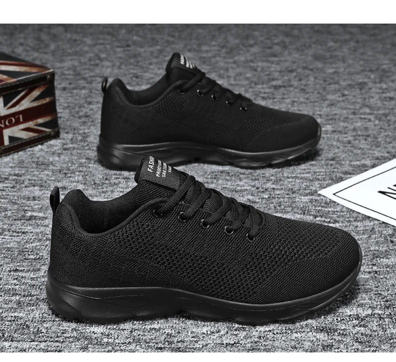 New Men's Shoes Breathable Casual Sneakers Summer White Black Running Shoes Lightweight Soft Sport Shoe Women Male