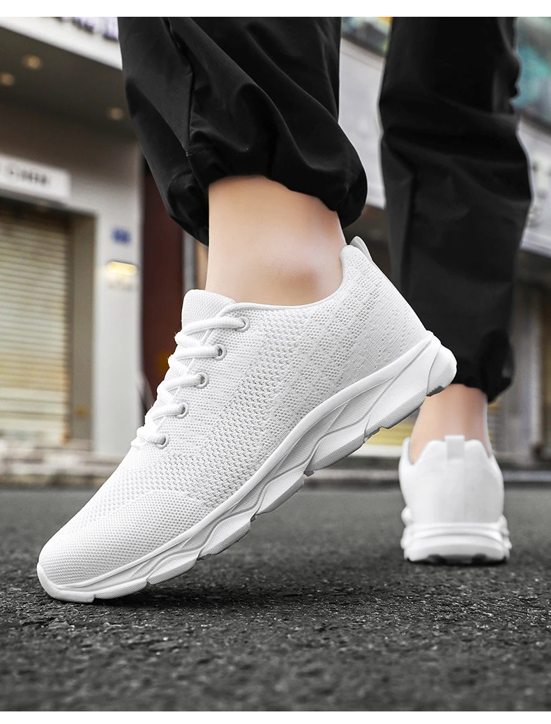 New Men's Shoes Breathable Casual Sneakers Summer White Black Running Shoes Lightweight Soft Sport Shoe Women Male