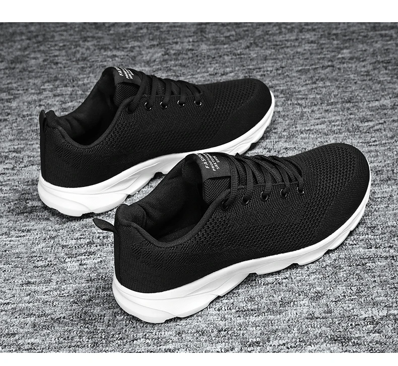 New Men's Shoes Breathable Casual Sneakers Summer White Black Running Shoes Lightweight Soft Sport Shoe Women Male