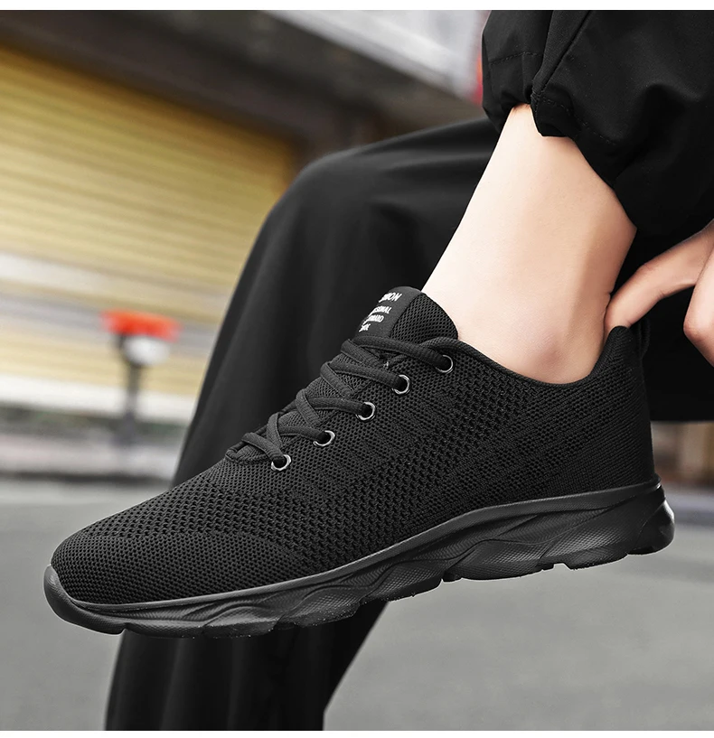 New Men's Shoes Breathable Casual Sneakers Summer White Black Running Shoes Lightweight Soft Sport Shoe Women Male