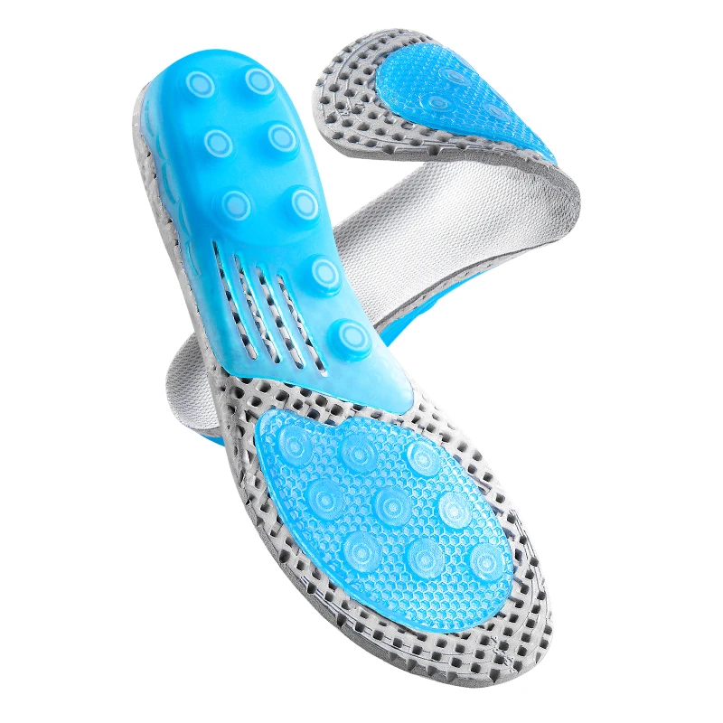 Sport Spring Silicone Gel Insoles for Women Men Orthotic Sole Pad For Shoes Deodorant Breathable Cushion Running Pad For Feet