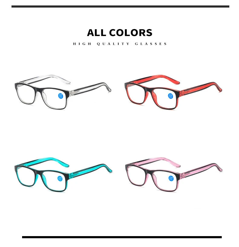 Fashion Men Women Reading Glasses Plastic Presbyopia Glasses Anti Blue Light Eyeglasses UV400