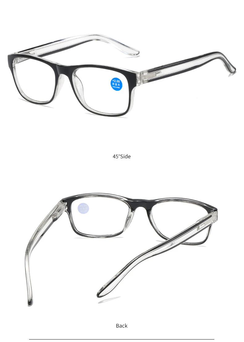 Fashion Men Women Reading Glasses Plastic Presbyopia Glasses Anti Blue Light Eyeglasses UV400
