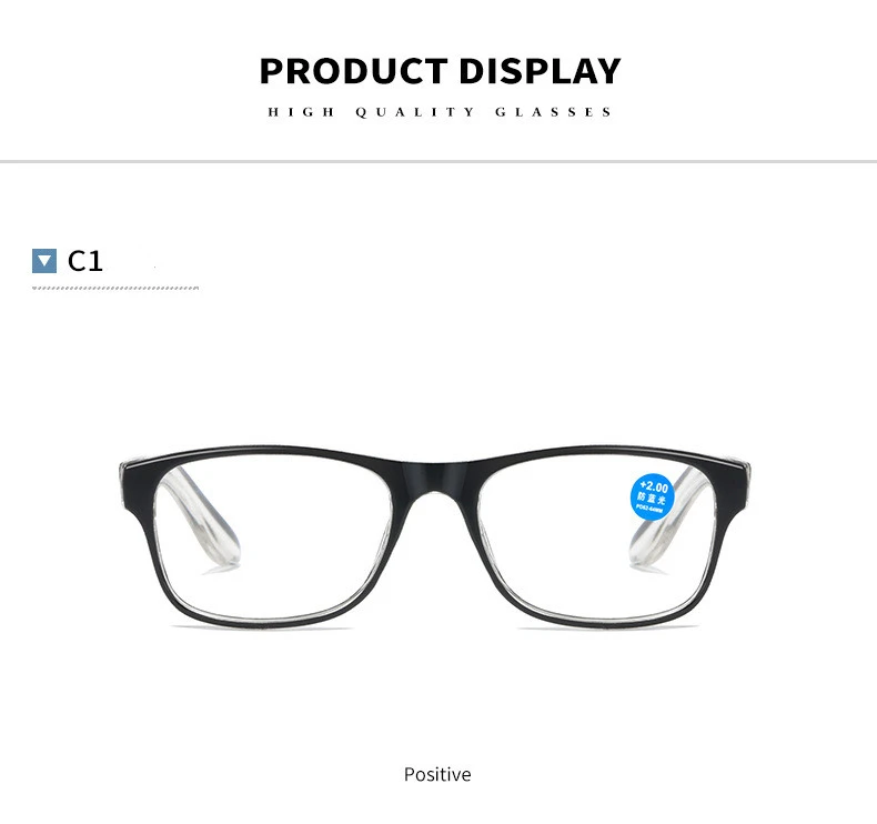 Fashion Men Women Reading Glasses Plastic Presbyopia Glasses Anti Blue Light Eyeglasses UV400