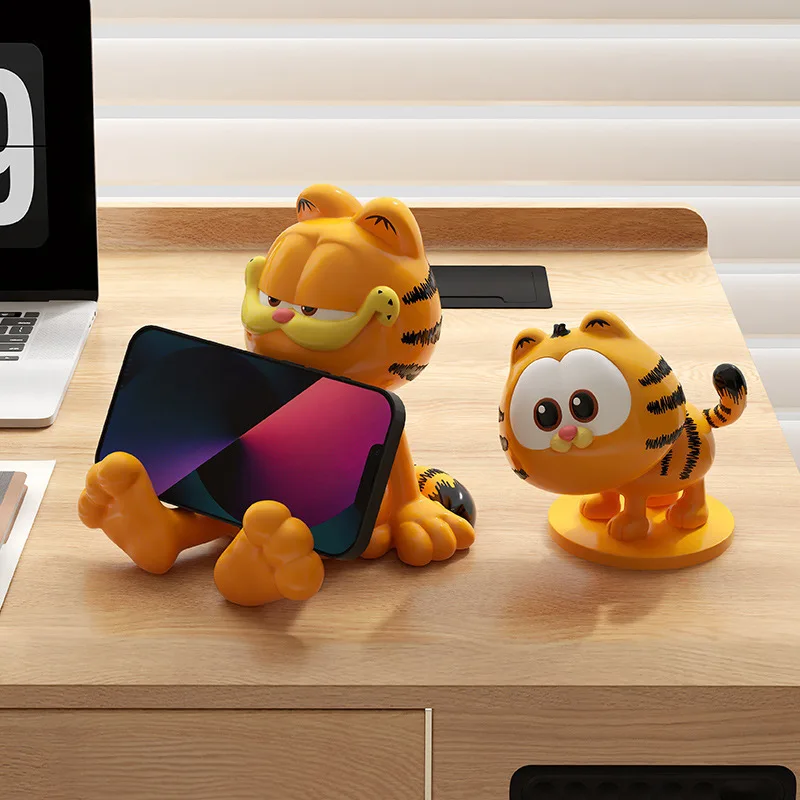 Garfield Movie Merch Phone Stand, Cute Cartoon Multifunctional Desktop Ornament, Living Room Table Decor Display Figurine Gift