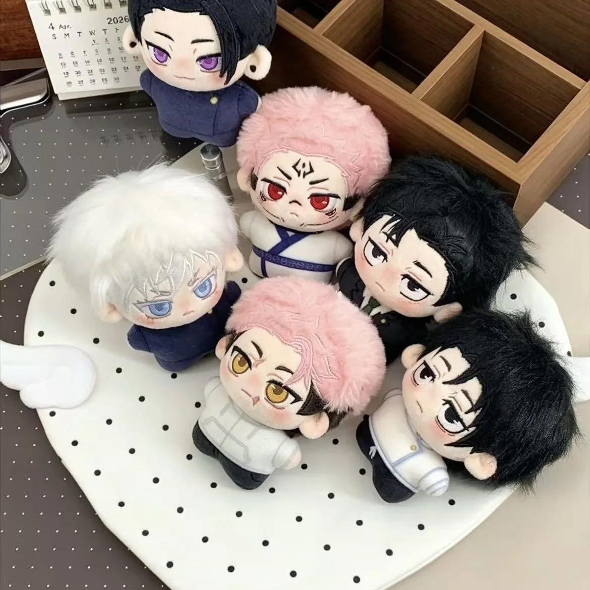 10cm Printed Anime Character Plush Doll, Fan Made Cartoon Figure Pendant, Cute Stuffed Keychain Ornament