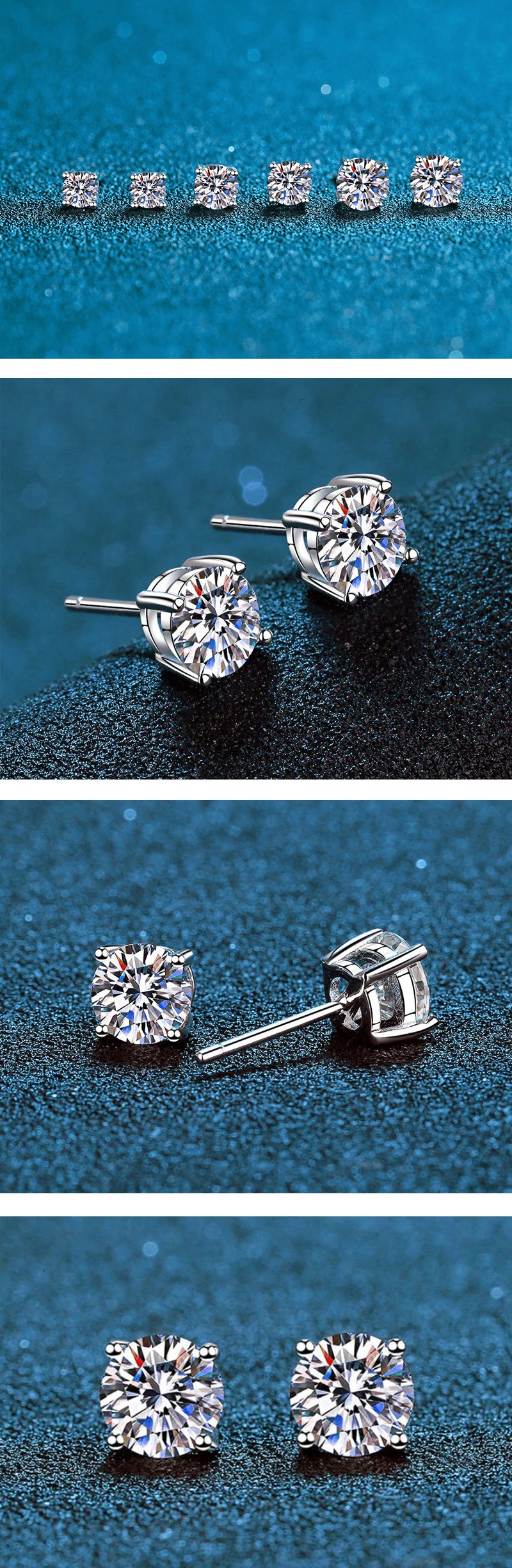 100% Real Moissanite With GRA Ceritificate Jewellry Earrings Necklace Rings S925 Silver Luxury Sparkling Diamond D VVS Gifts