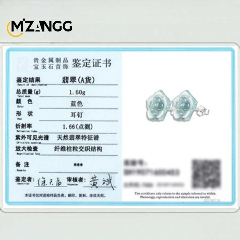 Original Natural Jadeite Blue Water Lotus Earrings 925 Silver Inlaid with Ice Jade Petals Exquisite Fashion Women's Jewelry Gift