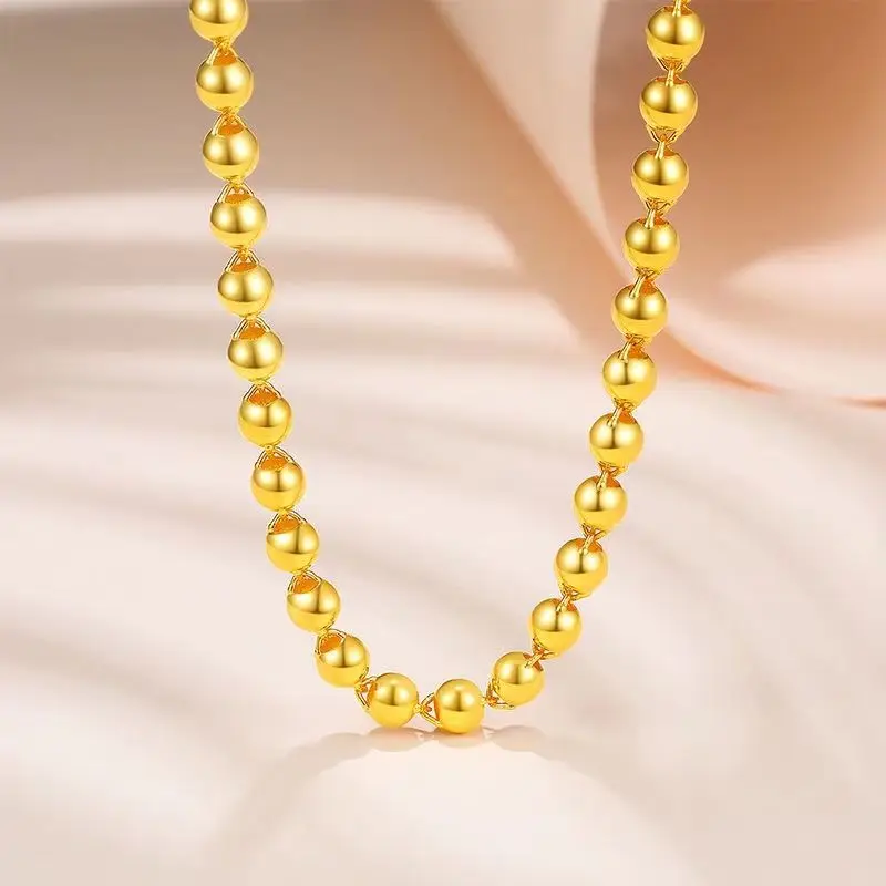 18K Gold Color Real Gold Plated Necklace Golden Necklace Domineering Fashion Trendy 24K 999 Men's Gilding Necklace Pendant Gifts