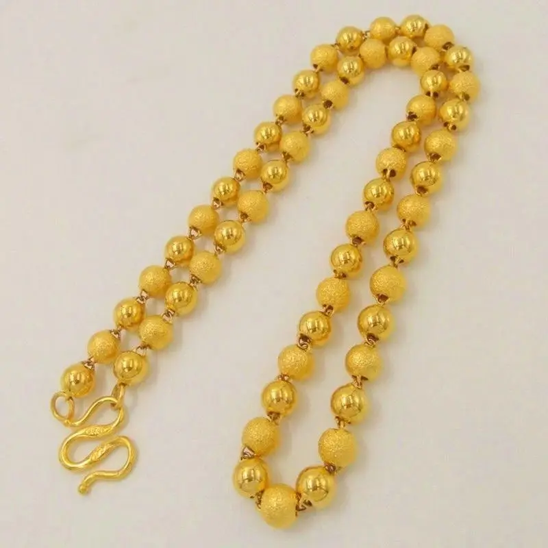 18K Gold Color Real Gold Plated Necklace Golden Necklace Domineering Fashion Trendy 24K 999 Men's Gilding Necklace Pendant Gifts